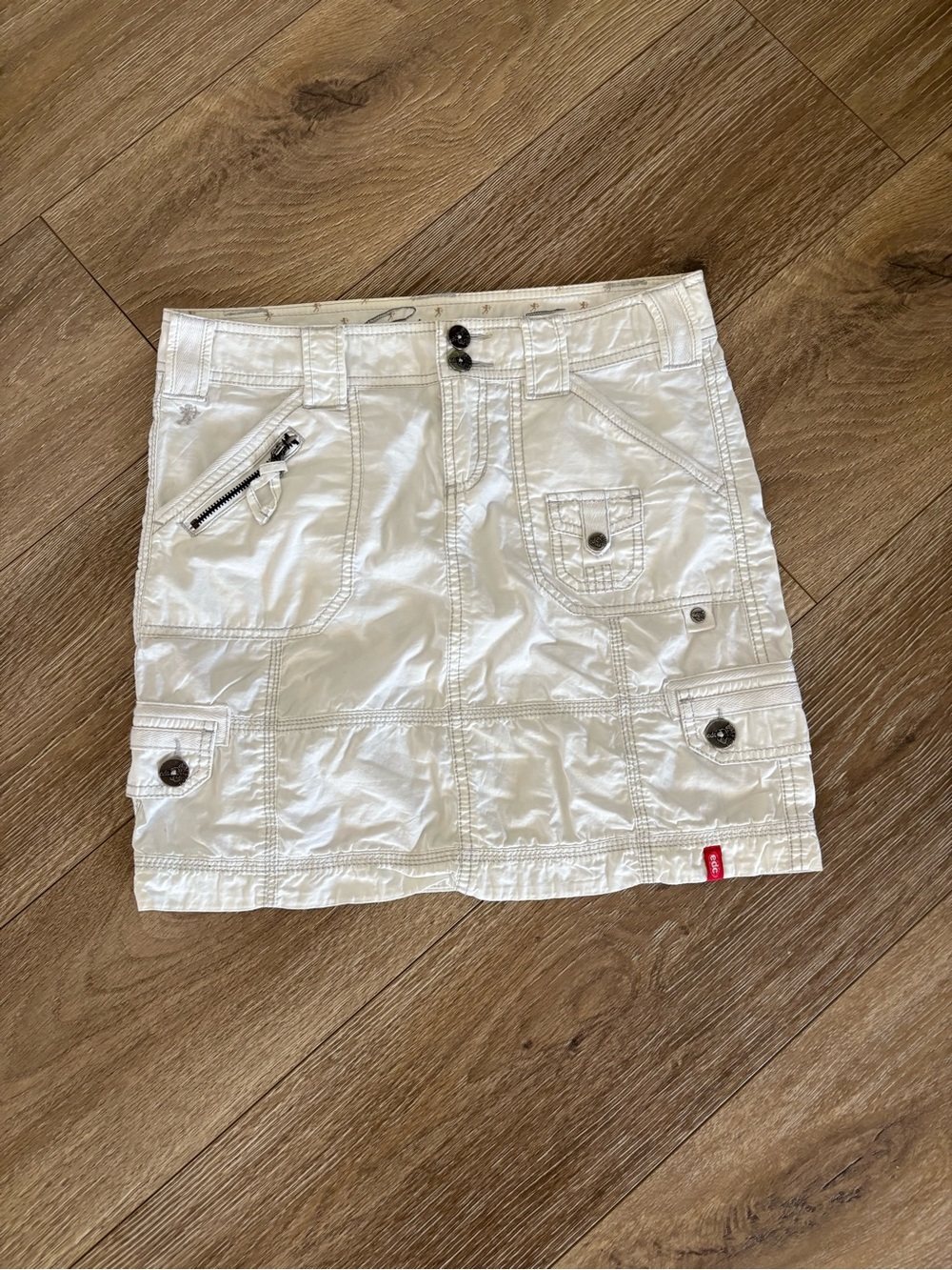 White Cargo Pocket Mini Skirt